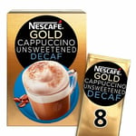 Nescafe Decaffeinated Cappuccino Unsweetened Coffee 8 Sachets 120G