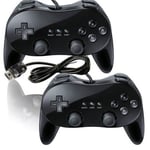 2x Manette Contrôleur joypad remote PRO Pour Nintendo Wii Noir