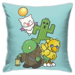 Not Applicable Team Final Fantasy Cushion Throw Pillow Cover Decorative Pillow Case For Sofa Bedroom 18 X 18 Inch