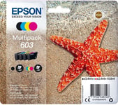 Genuine Epson 603 Starfish Multipack Black & Colour Ink Cartridges (T03U6)