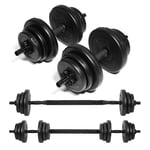 Adjustable Dumbbell Weights Set 20kg Barbell Hand Dumbbells Pair Home Fitness