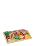 Breakfast Tray With Accessories Toys Toy Kitchen & Accessories Toy Food & Cakes Multi/patterned Magni Toys