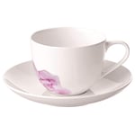 Villeroy & Boch Rose Garden Kaffekopp med Tallerken Hvit Porselen