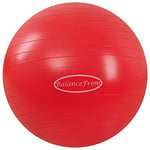 Signature Fitness Ballon d'exercice Anti-éclatement et antidérapant pour Yoga, Fitness, Accouchement avec Pompe Rapide, capacité de 0,9 kg, Rouge, 86,4 cm, Taille XL