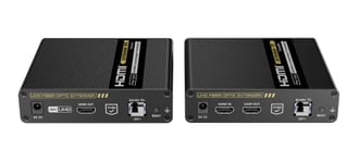 PremiumCord Extender HDMI Optique Jusqu'à 40 km, Résolution 4K @ 60Hz, HDR, 4:4:4, HDMI 2.0, Boîtier en Métal, Couleur Noire