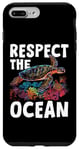 Coque pour iPhone 7 Plus/8 Plus Respect The Ocean Sea Turtle Surfer Plongée Fleurs