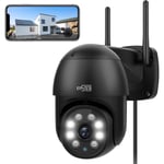 2.5K 4MP Caméra Surveillance WiFi Extérieure 2.4GHz-5GHz WiFi, PTZ IP Camera Automatique Détection Humaine Vision[S97]