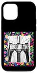 iPhone 12/12 Pro Enjoy Cool Floral Brooklyn Bridge New York City USA Skyline Case