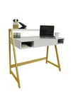 'Lean' - Retro Office Desk  Computer Workstation  Dressing Table - Pine  White