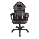 Konix Geek Star Chaise de Bureau Gaming Onyx - Inclinaison siège 15° - Hauteur réglable - Cuir polyuréthane - Noir et Rose