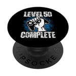 Level 50 Complete Cadeau d'anniversaire 50 ans Gamer PopSockets PopGrip Interchangeable