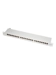 LogiLink Cat.6A Patch Panel 24 ports shielded 19 inch rack mount light grey