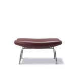 Fredericia Furniture - Wegner Ox Ottoman, Chrome, Leather Cat. 3 Max 93 Indian Red - Fotpallar
