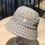 PKYGXZ Plaid letter fisherman hat female summer sunscreen sun hat small fresh basin hat Sun hats