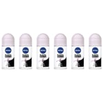 Nivea Roll On Black & White Invisible Clear Female 50ml x 6