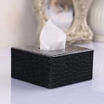 Sunny Lingt PU Leather Tissue Box Cover Office Square Cube Napkin Holder, Bathroom Tissue Holders Box Cover Case - Wine Red Crocodile Pattern Texture Wipes Dispenser Box，Home Hotel Car Decoration