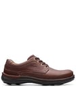 Clarks Nature Three Formal Lace Up Shoes - Brown, Dark Brown, Size 6, Men