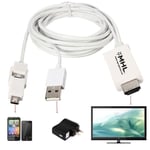 usb 3m micro mhl adaptateur câble hdmi hdtv pour android smart phone 5 - 11pin wh546 wyk51786