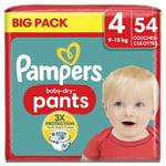 Couches Culottes Bébés Baby - Dry Pants 9 - 15 Kg Taille 4 Pampers - Le Pack De 54 Couches Culottes