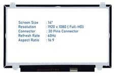 FOR ACER Chromebook CB3-431-C5K7 14.0" LED LAPTOP SCREEN FULL HD 30PINS EDP