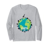 Earth Day Awareness Global Wildlife Silhouette Long Sleeve T-Shirt