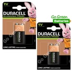 2 x Duracell 9V PP3 Block 170 mAh Rechargeable Batteries HR22 6LR61 HR9V DC1604