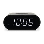 Roberts Ortus Charge FM Alarm Clock Radio with Wireless Phone Charger, Black