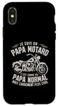 Coque pour iPhone X/XS Papa Motard Humour Cadeau Motorcycle Moto Fête Des Pères