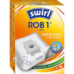 Swirl ROB Lot de 4 sacs d'aspirateur MicroPor Plus pour station d'aspiration iRobot Clean Base | Filtre anti-allergène | Haute puissance d'aspiration durable | Lot de 1