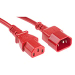 Rs Pro - Câble d'alimentation, Rouge, Connecteur C13, iec vers C14, cei, 2m ( Prix pour 1 )