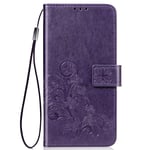 TANYO Case Suitable for Motorola Moto G9 Play, Stylish Leather Full-Cover Phone Case, 3 Card Slot, Magnetic Closure and Flip Stand Wallet Case. Purple
