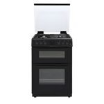 Hostess DOG60B Black 60Cm Gas Cooker Double Oven Cast Iron Stands Lpg Convertible (Kit Inc)