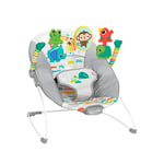 Bright Starts Playful Paradise Comfy Baby Bouncer Seat with Soothing Vibration and Toys, Unisex, 0-6 months