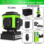niveau Laser à faisceau vert 16/12 lignes autonivelant,projection horizontale et verticale à 360 °,Super puissant - Type IE12S-DC11G