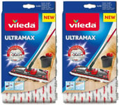 Vileda Ultramax/1-2 Spray Replacement Mop Head Microfibre Pads - Pack Of 2