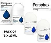 Perspirex Strong Antiperspirant Roll On Extra Body Severe 20ml PACK OF 3