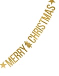 Guldfärgad Merry Christmas Bokstavsbanner 150 cm