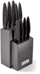 Judge Sabatier IP61 Black Metallic Knife Block with 9 Knives, Stainless Steel, Dishwasher Safe - 25 Year Guarantee