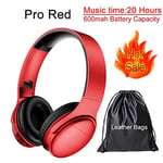 DFGH Bluetooth Headphones Wireless Headset Stereo Over-ear Noise Canceling Earphone Gaming Headset with Mic Support TF Card (Color : Pro Red)