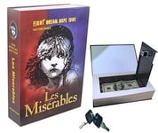 Real Paper Book Locking Booksafe with Key Lock Secret Hidden Safe Les Miserables