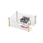 Meijunter Acrylic Case Shell with Silent Cooling Fan for Raspberry Pi 4B / 3B+ / 3B - Clear Stackable Layer Housing Cover