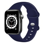 TopPerfekt Silicone Strap Compatible with Apple Watch Strap 42mm 44mm 45mm, Silicone Replacement Watch Band Straps for iWatch Series 7 6 5 4 3 2 1 SE (42mm/44mm/45mm-S/M, Midnight blue)