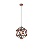 Eglo Suspension Emblème 1 Ampoule Suspension Industrial Vintage Rétro Suspension en Acier en Cuivre Antique Lampe de Table de Salon Suspendue avec Douille E27 Ø 30,5 cm