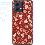 Motorola Moto G84 Transparent Mobilskal Julmönster