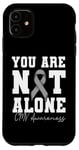Coque pour iPhone 11 You Are Not Alone CMV Awareness Wear Ruban argenté