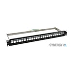 Synergy 21 Keystone patchpanel 24 portar Svart