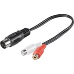 DIN / RCA adapter kabel 0,2m