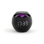 Livoo - Enceinte réveil Compatible Bluetooth® TES255 – 2 en 1, Rechargeable, autonomie 3h, Micro intégré, lumières changeantes