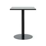 Cafébord Kvadrat - Runt pelarstativ, Storlek 60x60 cm, Bordsskiva Svart, Stativ Svart