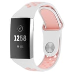 INF Fitbit Charge 3 Armband I Silikon Vitt/rosa - L Vit/rosa